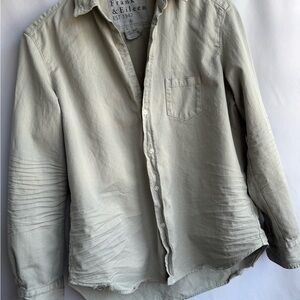Frank & Eileen Light Green  Button Down Shirt size S distressed vintage look